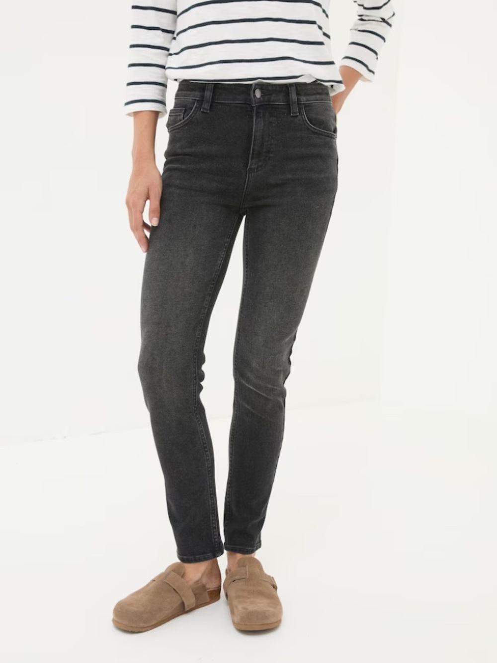 Fatface Women's Sway Washed Black Slim Jeans Size 8R